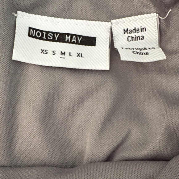 Noisy May Mini Slim Fit Strapless Sleeveless Evening Dress Silver Sequin Size M - Picture 7 of 8